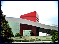 Citizens Center has red and yellow towers.